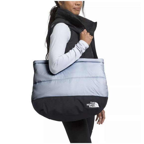NEW The North Face Nuptse Puffer Dusty Periwinkle / Black Tote Shoulder Bag - Picture 9 of 13
